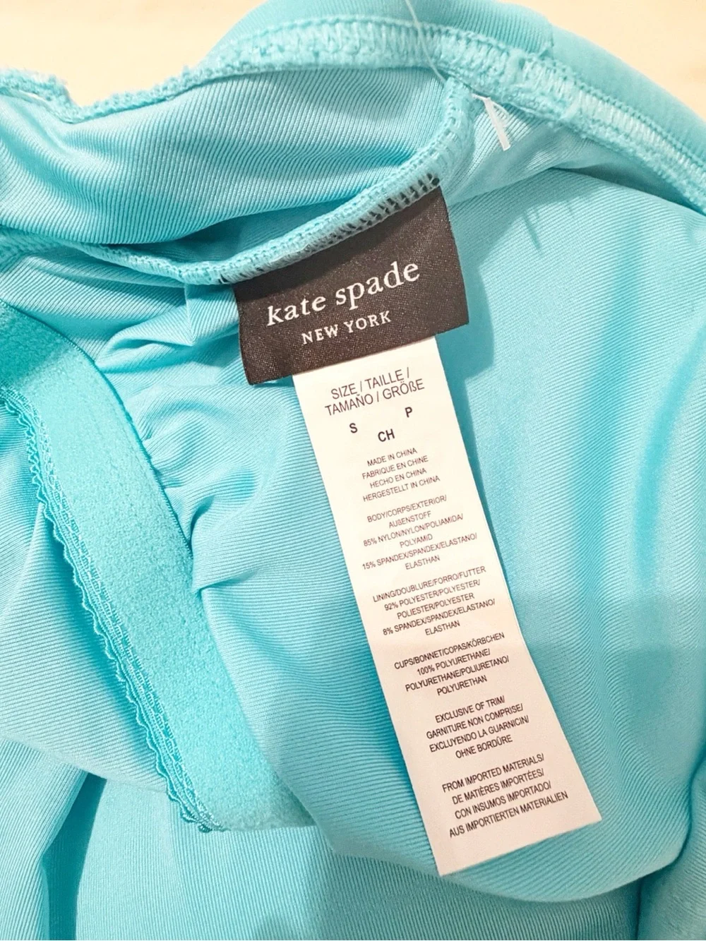 NWT kate spade NY Side Shirred Over the Shoulder Bow Tie OnePiece Swimsuit Small